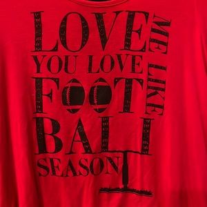 JUDITH MARCH || size large red & black Love Me Like You Love Football Season ❤️
